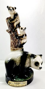 Vintage 1980 Jim Beam Decanter Giant Panda and Cubs 12" Tall Regal China Labels - Picture 1 of 15