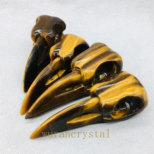 Mix whsle Natural crystal carved Crow skull pendant Halloween Scene gift 3"+ - Picture 1 of 47