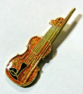 Violin Pin , Lapel Pin (some enamel not covering all) - Picture 1 of 6