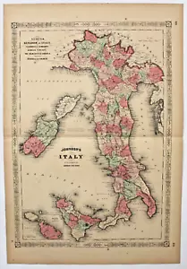 ITALY Antique original hand colored map 1867 - Picture 1 of 1