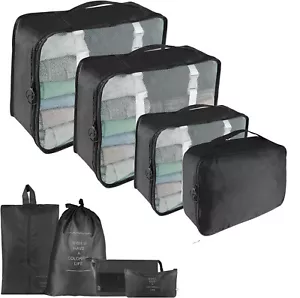 Reise Koffer-Organizer Packtaschen Kleidertaschen Packwürfel Set 8-teilig Urlaub - Bild 1 von 19