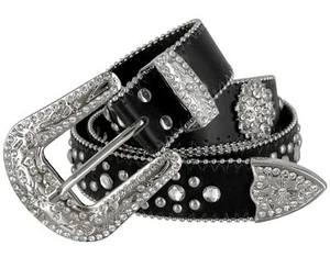 Strass Western Cowgirl Glitzer Nieten Design Beere Concho Gürtel 1-1/2" (38 mm) - Bild 1 von 5
