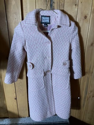 Abrigo de vestir para niña Rothschild rosa con tweed brillante mezcla de lana talla 6 Foto 1 de 4