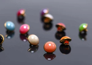 10 Faux Pearl Buttons Vintage Style Jewelry Making Sewing Supplies Assorted Lot - Picture 1 of 2