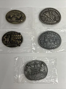 Hesston National Finals Rodeo Collectors Anniversary Buckles NFR (Lot Of 5) NEW - Picture 1 of 13