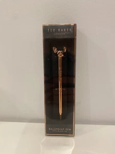 Ted Baker London Rose Gold Ballpoint Pen With Black Ink Dog Pug J1 - Picture 1 of 4