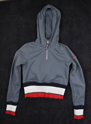 Vintage Tommy Hilfiger Cropped Hoodie Womens Medium Gray - Image 1 of 4