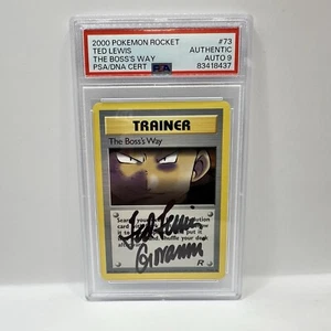 Ted Lewis AUTOGRAPH Signed The Boss’s Way - Team Rocket Pokemon Card 73/82 PSA 9 - Picture 1 of 2