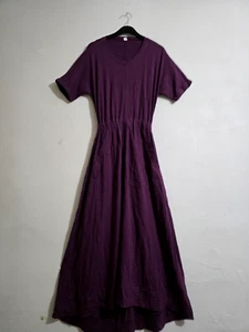 EX White Stuff Women's Round Neck Short Sleeve Open Back Maxi ,Purple (Defect) - Picture 1 of 5