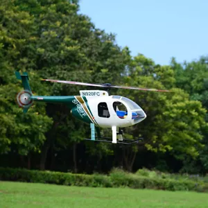 Roban 470Size RTF MD500E RC Helicopter 2 blades Green White Hughes GPS Model - Picture 1 of 17