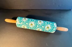 Blue Daisy Pioneer Woman Floral Rolling Pin Flea Market - Picture 1 of 7