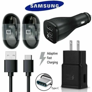 For Samsung Galaxy A52 OEM Fast Home + Car Charger Set with 2x Type C Cables - Picture 1 of 4