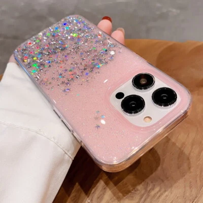 For iPhone 16 Pro Max 15 14 13 12 11 XR XS 7 Glitter Bling Soft Phone Case Cover - Image 1 of 4