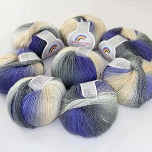 Hot 8Balls*50g Soft Cashmere Wool Rainbow Wrap Shawl DIY Hand Knitwear Yarn 15 - Picture 1 of 24