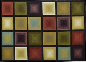 Home Optic Squares Area Rug, Multicolor - Picture 1 of 2