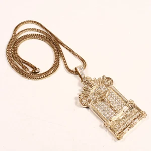 Men's The Last Supper Jesus Hip Hop Chain 36" Inch Franco Gold tone - Picture 1 of 4