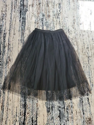 NUEVO CON ETIQUETAS Boohoo Falda de Tul Negra Línea A Cintura Elástica Para Mujer Talla 16 Alto Foto 1 de 4