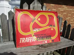 OHIO ART TIN LITHO MECHANICAL ROAD RACE WITH TRAFFIC CONTROL - Picture 1 of 6