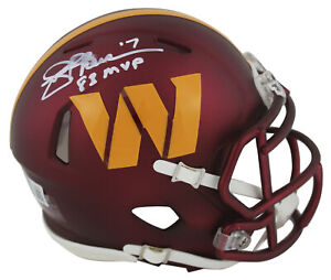 Commanders Joe Theismann "83 MVP" Signed Speed Mini Helmet BAS Witness #W448732