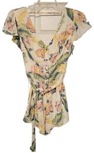 Pantaloncini con cintura tropicale June & Hudson Romper vacanze estive floreali taglia 1 NUOVI - Foto 1 di 20