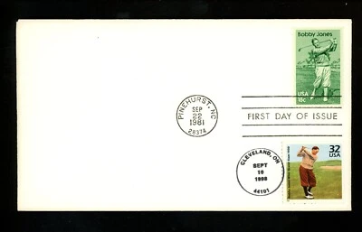 US FDC #3185 / 3185n None 1998 OH CTC 1930's Jones Golf Grand Slam HC Dual #1933 - Image 1 of 2