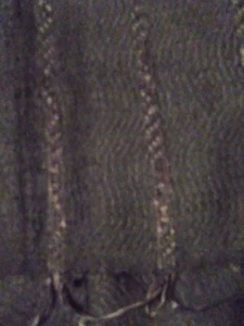 TELA TEJIDA A MANO NEGRA 70" X30" COMPLEJA SARGA ONDULADA CON TELA CINTA SATINADA - Imagen 1 de 5