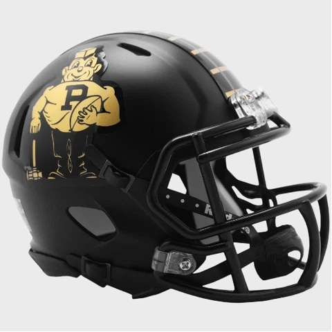 Purdue Boilermakers Mini Speed Football Helmet Matte Black - Vintage Pete Cover
