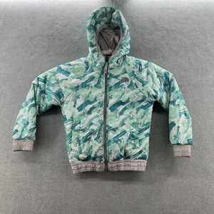 the north face womens size s (7/8) blue reversible hooded full zip - Picture 1 of 21