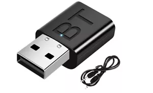 Bluetooth 5.0 Wireless Audio Transmitter and Receiver 2-in-1 Adapter with Cable - Picture 1 of 8