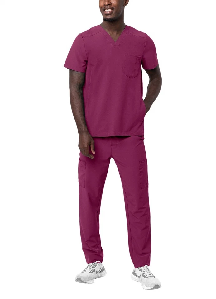 Conjunto Masculino Adar Addition Go-Everyday Scrub - Elegante Scrub Top e Calças Cargo Scrub - Imagem 1 de 4