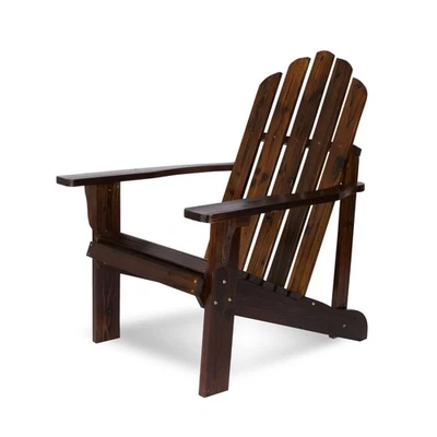 4618BB Marina Wooden Outdoor Patio Adirondack Chair, Burnt Brown - Image 1 of 4