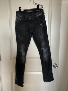 Guess Men’s Slim Tapered Fit Distressed Ripped Moto Jeans 31x32 - Picture 1 of 5
