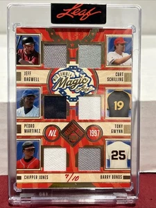 2024 Leaf Seasons In The Sun 12 GAME WORN JERSEY GRIFFEY BONDS GWYNN JONES 7/10 - Picture 1 of 2