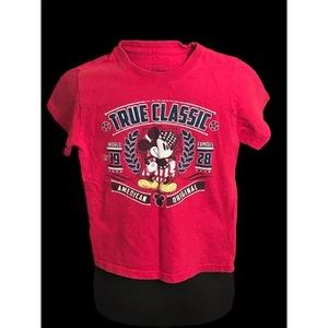 Disney Mickey Mouse True Classic T Shirt Youth Small Red - Picture 1 of 4