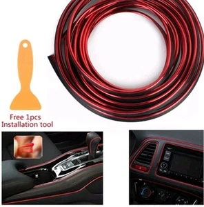 5M Point Molding Garnish Red Edge Gap Line Fit Car Interior Accessory Universal - Picture 1 of 4