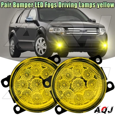 Pair LED Fog Lights Bumper Driving Lamps Yellow Bulb For Ford Taurus X 2008-2009 Foto 1 de 4