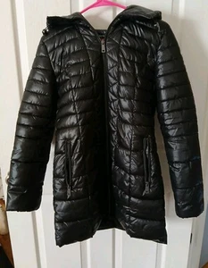 Kenneth Cole New York Women's Quilted Puffer Overcoat Long Jacket Black SZ Small - Picture 1 of 7