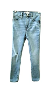 MADEWELL 11 inch High Rise Roadtripper Jeans Light Blue Wash Sz 24 Denim Skinny - Picture 1 of 12