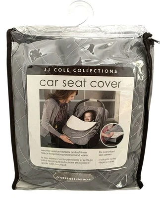 New Fleece Lined Car Seat Cover Baby Protection Winter Gray Quilted Zip JJ Cole - Image 1 of 4