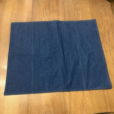 Denim 1 Standard Pillow Sham Dark Blue Sturdy Cotton EUC Boho Western - Image 1 of 4