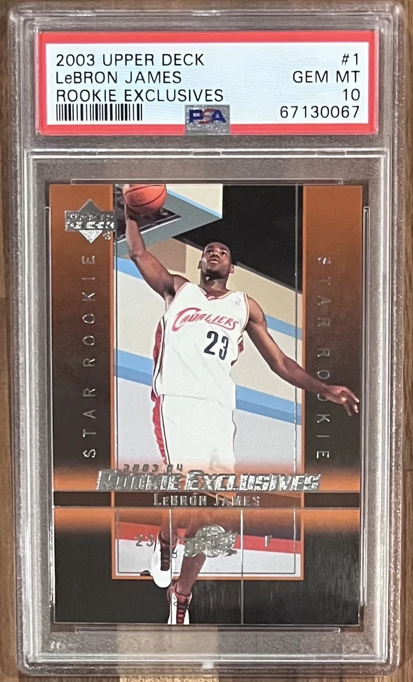 2003 Upper Deck Lebron James PSA 10 Rookie Exclusives #1 GEM MT RC - Image 1 of 2