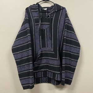 Earthbound Trading Co Poncho Púrpura Azteca Suroeste Para Hombre Talla XL Sudadera con Capucha - Imagen 1 de 8