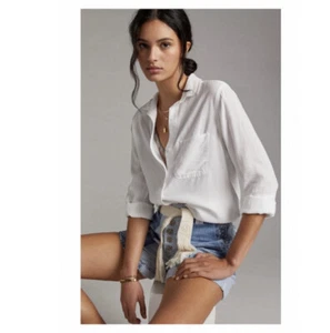 Anthropologie Cloth & Stone White Shirt. NWT. Size Medium. Retail- $168 - Picture 1 of 7