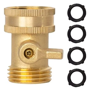 Brass Garden Hose Shut Off Valve Heavy Duty 3/4 Inch Solid Brass Garden Hose Shu - Picture 1 of 7