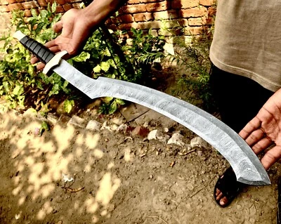 UBR PERSONALIZADO HECHO A MANO DAMASCO ACERO EGIPCIO KHOPESH CON FUNDA DE CUERO   Foto 1 de 3