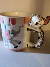 Vntg Ceramic Child Carousel Mug Cup Anthropomorphic Giraffe "All Gone" Japan
