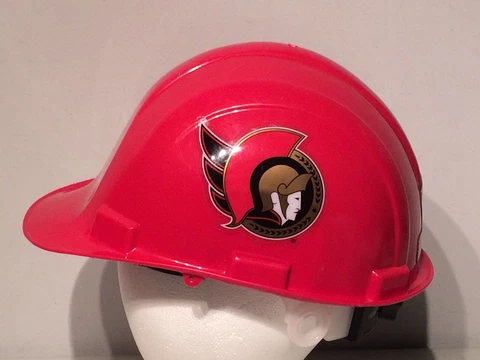 Vintage Ottawa Senators Red NHL Safety Hat Helmet w/ Adjustable Ratchet System Cover