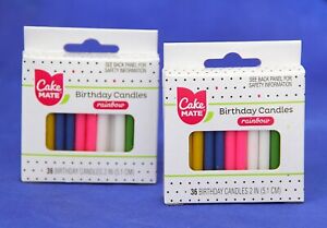 Cake Mate Rainbow birthday candles 2 inch 72 count