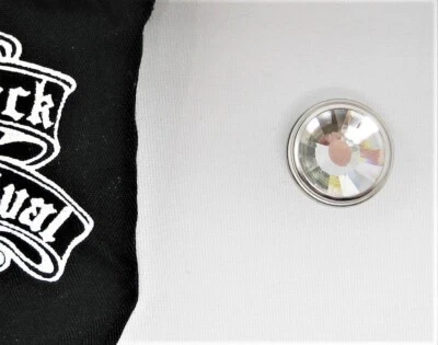 Rock Revival Replacement Button Clear Crystal with Silver Metal Trim - Image 1 of 4