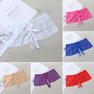 Sexy Women Lace Panties Crotchless Low-Waist Open Crotch Knickers Underwear - Picture 1 of 19